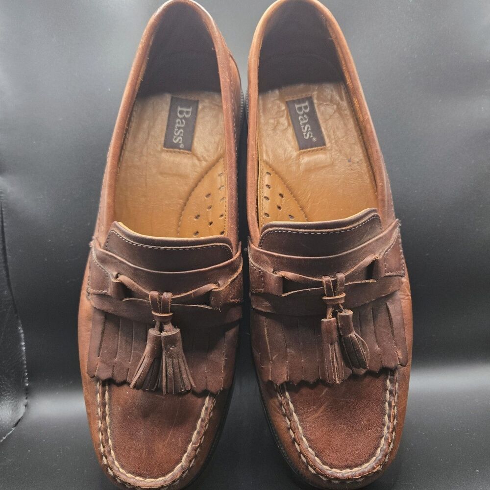 G.H. Bass Phillips Vintage Men's Loafers Size 10.5 M Brown Leather Brazil EUC